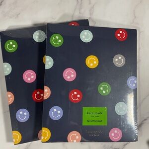 NWT Kate Spade Concealed Spiral Notebook, Spade Smiley X 2